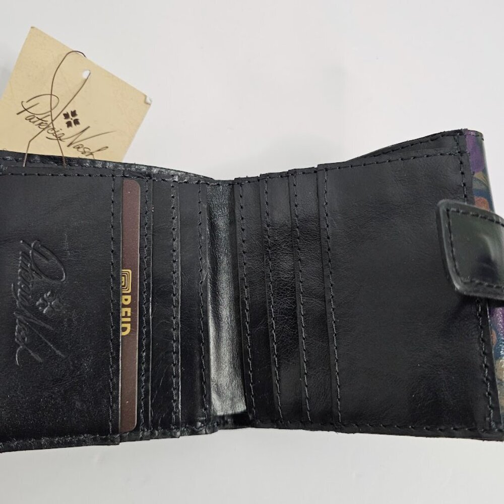 NEW PATRICIA NASH Astra Bifold Wallet PERUVIAN PAINTING FLORAL RFID Leather Coin - Picture 6 of 8